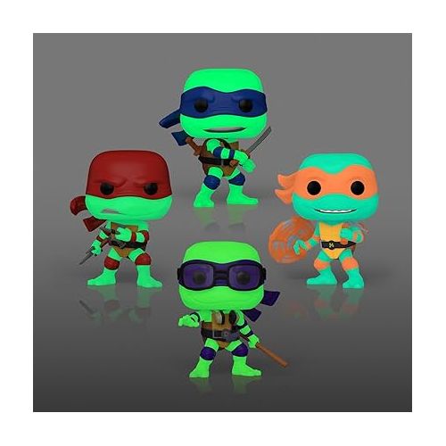 펀코 Funko Pop! Movies: Teenage Mutant Ninja Turtles: Mutant Mayhem - Ninja Turtles 4-Pack (Glow in The Dark), Amazon Exclusive