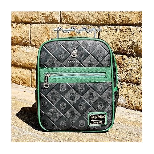 펀코 Loungefly Harry Potter: Slytherin Mini-Backpack with Wand Handle, Amazon Exclusive