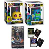 FunKo Light Party Five Nights at Freddys Pop! Exclusive Figure Blacklight Dark Game Cupcake Bundled with + Gamestop Freddy Vinyl + 1 Pack of 5 Nights Trading Cards 3 Items
