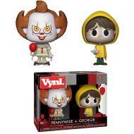 FunKo Funko Pennywise & Georgie Vynl. x It Vinyl Figure Set + 1 Classic Horror & Sci-fi Movies Trading Card Bundle (29257)