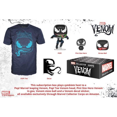 펀코 Funko Marvel Collector Corps, Subscription Box, Venom Theme, September, Large T-Shirt Size, Multicolor