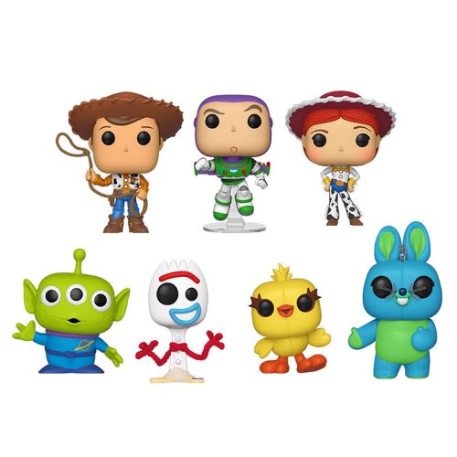 펀코 Funko Pop!: Bundle of 7: Toy Story 4 - Woody, Buzz Lightyear, Jessie, Alien, Forky, Ducky and Bunny