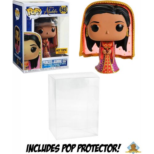 펀코 Funko POP! Aladdin Princess Jasmine Desert Moon Hot Topic Exclusive with Golden Groundhog Pop Protector