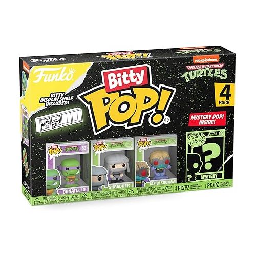 펀코 Funko Bitty Pop! Teenage Mutant Ninja Turtles Mini Collectible Toys 4-Pack - Donatello, Shredder, Baxter Stockman & Mystery Chase Figure (Styles May Vary)