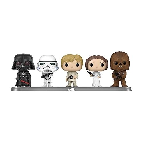 펀코 Funko Pop! Vinyl: Star Wars - Darth Vader, Stormtrooper, Luke Skywalker, Princess Leia and Chewbacca - 5 Pack (Shared Galactic Convention, Amazon Exclusive), Multicolor, 64122