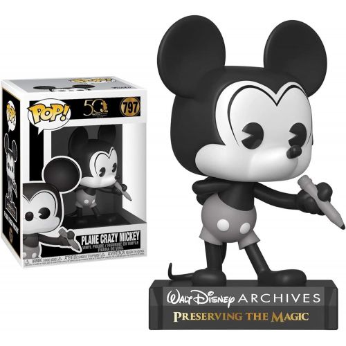 펀코 Funko Pop Bundle 1 Disney: Archives Plane Crazy Mickey Vinyl Figure with PET Plastic Box Protecter