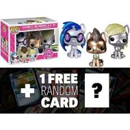 Giltter DJ Pon3, Whooves and Derpy: Funko POP! x My Little Pony Vinyl Figure Gift Set + 1 FREE Official My Little Pony Trading Card Bundle [37659]