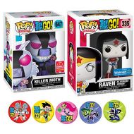FunKo Funko Wonder Killer Character Teen Titans Raven Woman Figure Hero Pack Adventure Cartoon Toy Super Pop Pack Moth Exclusive with Action Stickers! Robin, Starfire, Beast Boy & Cyborg