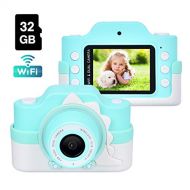 [아마존핫딜][아마존 핫딜] Funkprofi Kids Camera with WiFi, 24 Megapixel HD Kids Digital Camera, Shockproof Video Camcorder with 32GB TF Card and Soft Dinosaur Silicone Cover, 2 Inch IPS Screen, Gift for 4-8