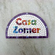 FunkyMosaicsUK House Name plate, house sign, address, plaque, mosaic, bespoke, made to order, custom