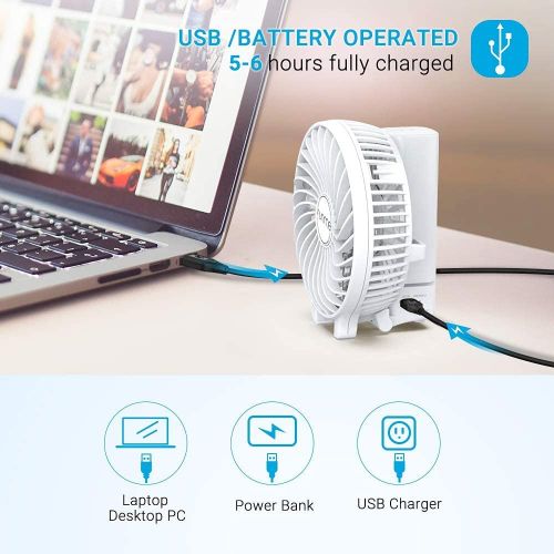  [아마존베스트]FUNME Mini Handheld Fan with Rechargeable Battery Quiet USB Fan, 3 Speeds Personal Portable Foldable Small Fan for Office Travel, Home, Outdoors, white, 98FM16FN