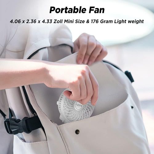  [아마존베스트]FUNME Mini Handheld Fan with Rechargeable Battery Quiet USB Fan, 3 Speeds Personal Portable Foldable Small Fan for Office Travel, Home, Outdoors, white, 98FM16FN