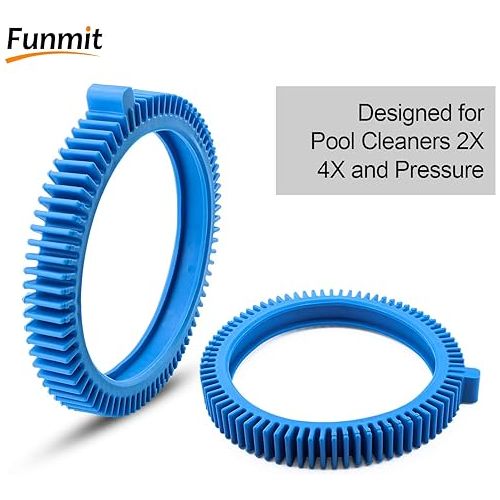  896584000-143 Blue Front Tire Kit with Super Hump Replacement for Haywood Poolvergnuegen Select Pool Cleaners and Perfectly Compatible with Hayward Phoenix Cleaners (2 Pack)