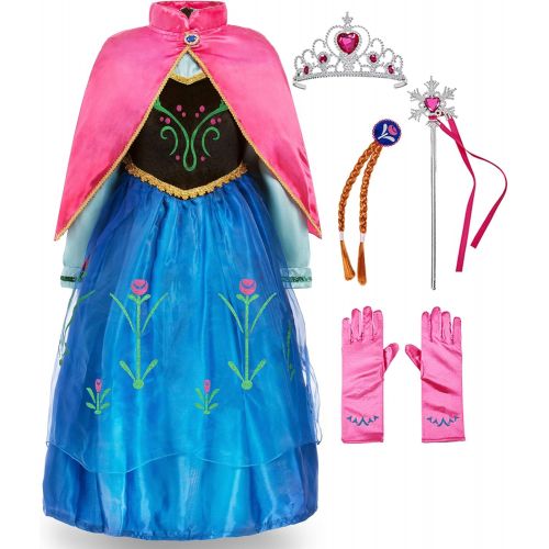  Funna Princess Costume for Toddler Girls Fancy Dress Party with Accessories