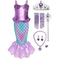 Funna Girls Mermaid Costume Princess Dress Up with Accessories