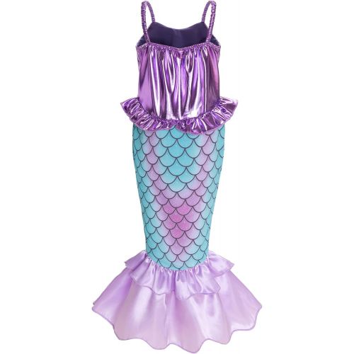  Funna Girls Mermaid Costume Princess Dress Up with Accessories