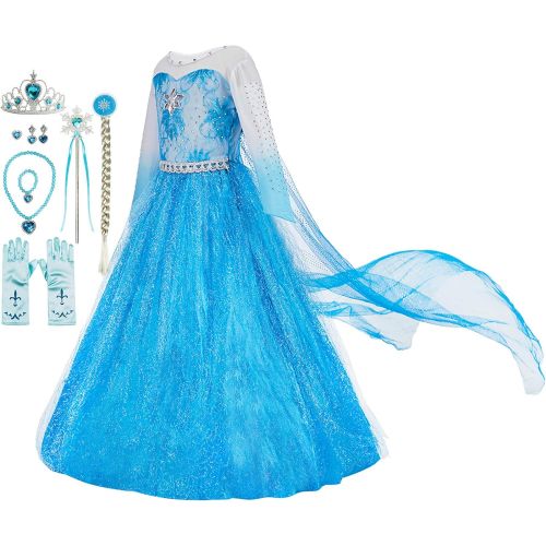  Funna Costume for Girls Princess Dress Up Costume Cosplay Fancy Party with Accessories