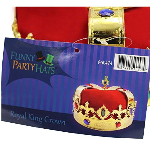  Funny+Party+Hats Royal Jeweled Kings Crown - Costume Accessory