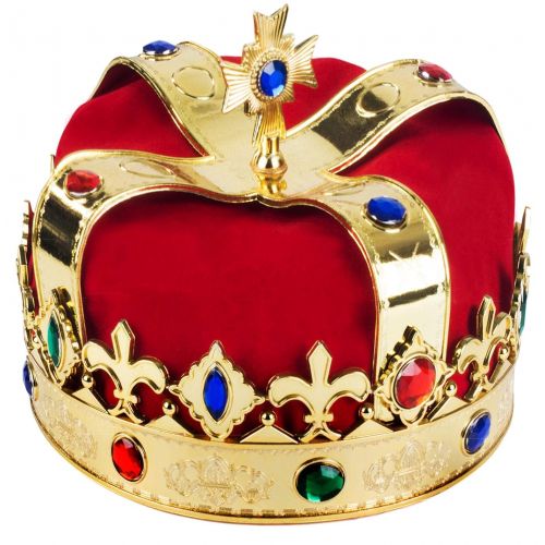 Funny+Party+Hats Royal Jeweled Kings Crown - Costume Accessory