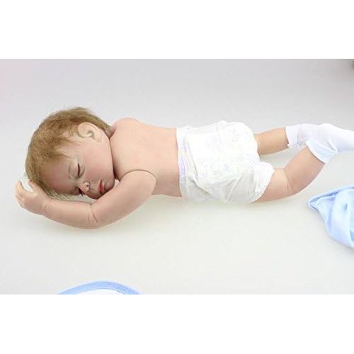  Funny House 2017 New 22 55cm Full Vinyl Silicone Body Lifelike Reborn Baby Doll Realistic Soft Newborn Dolls Girl Magnet Pacifier