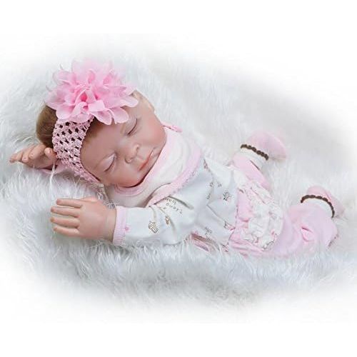  Funny House 2017 New 22 55cm Full Vinyl Silicone Body Lifelike Reborn Baby Doll Realistic Soft Newborn Dolls Girl Magnet Pacifier