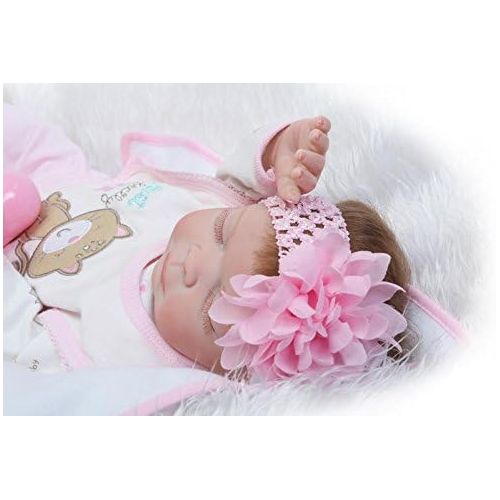  Funny House 2017 New 22 55cm Full Vinyl Silicone Body Lifelike Reborn Baby Doll Realistic Soft Newborn Dolls Girl Magnet Pacifier