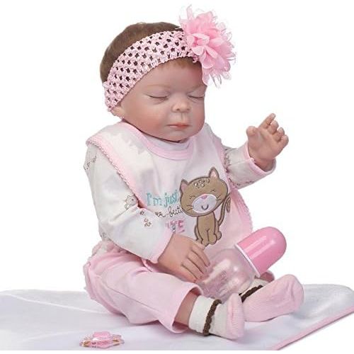  Funny House 2017 New 22 55cm Full Vinyl Silicone Body Lifelike Reborn Baby Doll Realistic Soft Newborn Dolls Girl Magnet Pacifier