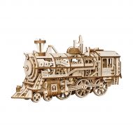 Funrarity Wooden Mechanical Models-Adult Craft Set-3D Laser Cutting Puzzle -Brain Teaser Educational and Engineering Toy - Locomotive