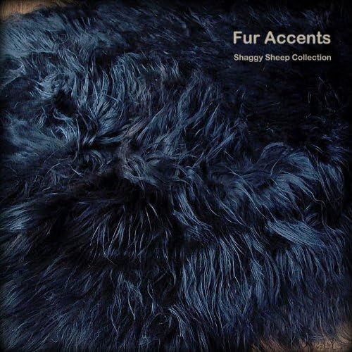  Fur Accents Long Hair Shaggy Sheepskin Throw Blanket  Mongolian  Charcoal Black  Rectangle Shape  4x5