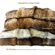 /FurAccents Plush Faux Fur Throw Blanket - Bedspread - Luxury Pieced Fur Golden Brown or Stripe Wolf Fur Minky Cuddle Fur Lining - Fur Accents - USA