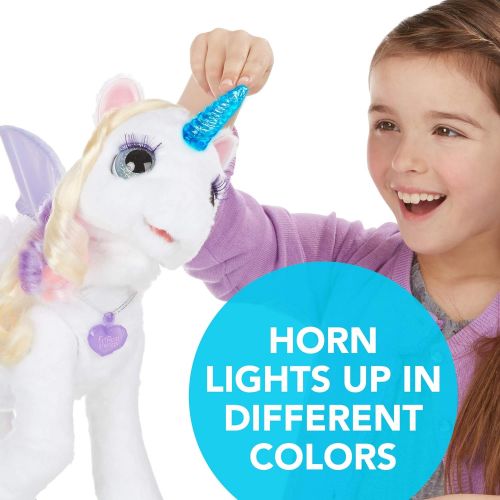  [아마존베스트]FurReal furReal StarLily, My Magical Unicorn Interactive Plush Pet Toy, Light-up Horn, Ages 4 and Up(Amazon Exclusive)