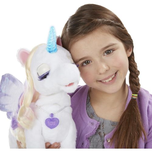  [아마존베스트]FurReal furReal StarLily, My Magical Unicorn Interactive Plush Pet Toy, Light-up Horn, Ages 4 and Up(Amazon Exclusive)