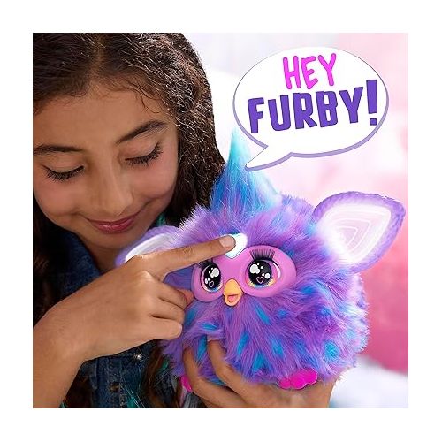  Furby Purple, 15 Fashion Accessories, Interactive Plush Toys for 6 Year Old Girls & Boys & Up, Voice Activated Animatronic, Medium