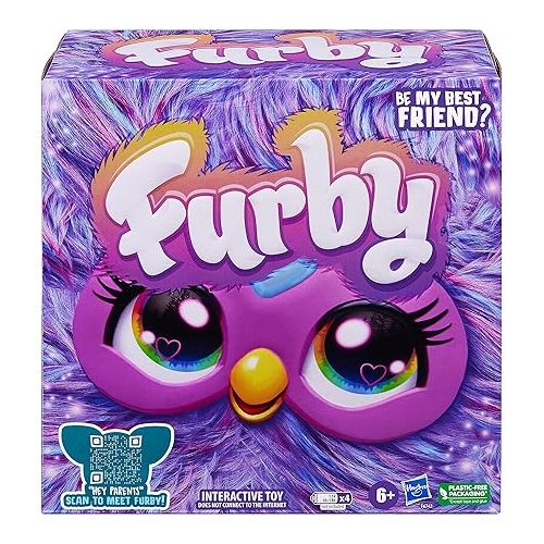  Furby Purple, 15 Fashion Accessories, Interactive Plush Toys for 6 Year Old Girls & Boys & Up, Voice Activated Animatronic, Medium