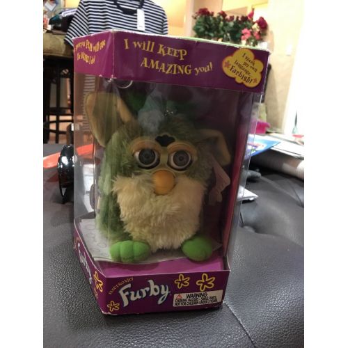  Furby - Brown with BROWN Stripes with TAN Belly & Brown Feet & White Ears