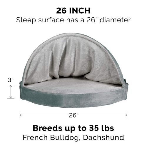  Furhaven Pet Dog Bed | Orthopedic Round Cuddle Nest Snuggery Burrow Blanket Pet Bed w/ Removable Cover for Dogs & Cats - Available in Multiple Colors & Styles