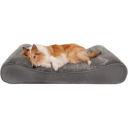  Furhaven Pet Dog Bed - Orthopedic Ultra Plush Faux Fur & Minky Topped Ergonomic Contour Luxe Lounger Cradle Mattress Pet Bed with Removable Cover - Available in Multiple Styles & C