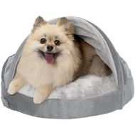 Furhaven Pet Dog Bed | Therapeutic Round Cuddle Nest Snuggery Burrow Blanket Pet Bed w/ Removable Cover for Dogs & Cats - Available in Multiple Colors & Styles