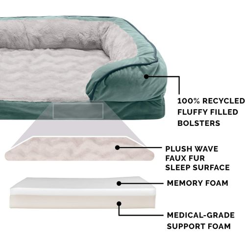  Furhaven Pet Dog Bed | Sofa-Style Couch Pet Bed for Dogs & Cats - Available in Multiple Colors & Styles