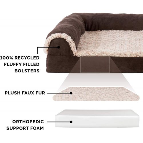  Furhaven Pet Dog Bed | Sofa-Style Couch Pet Bed for Dogs & Cats - Available in Multiple Colors & Styles