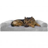 Furhaven Pet Dog Bed | Orthopedic Plush Faux Fur Sofa-Style Living Room Couch Pet Bed for Dogs & Cats - Available in Multiple Colors & Styles
