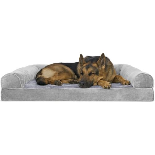  Furhaven Pet Dog Bed | Orthopedic Plush Faux Fur Sofa-Style Living Room Couch Pet Bed for Dogs & Cats - Available in Multiple Colors & Styles