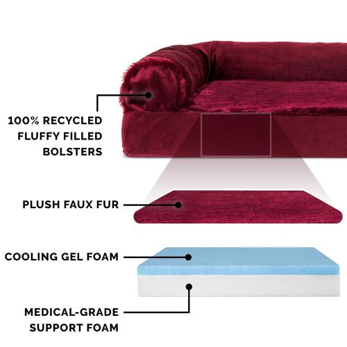  Furhaven Pet FurHaven Pet Dog Bed | Deluxe L-Shaped Chaise Lounge Pet Bed for Dogs & Cats - Available in Multiple Colors & Styles