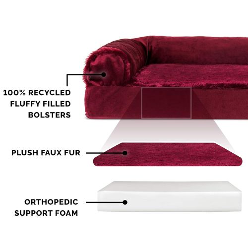  Furhaven Pet FurHaven Pet Dog Bed | Deluxe L-Shaped Chaise Lounge Pet Bed for Dogs & Cats - Available in Multiple Colors & Styles