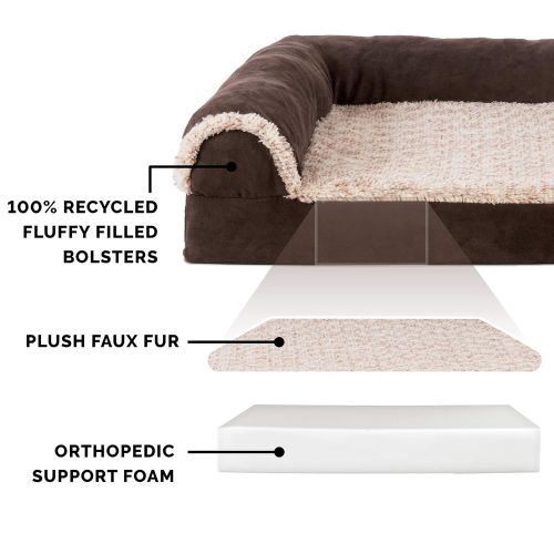  Furhaven Pet FurHaven Pet Dog Bed | Deluxe L-Shaped Chaise Lounge Pet Bed for Dogs & Cats - Available in Multiple Colors & Styles