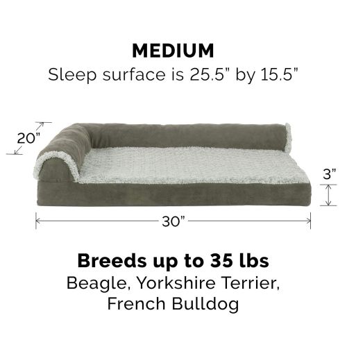  Furhaven Pet FurHaven Pet Dog Bed | Deluxe L-Shaped Chaise Lounge Pet Bed for Dogs & Cats - Available in Multiple Colors & Styles