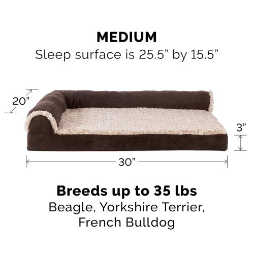  Furhaven Pet FurHaven Pet Dog Bed | Deluxe L-Shaped Chaise Lounge Pet Bed for Dogs & Cats - Available in Multiple Colors & Styles