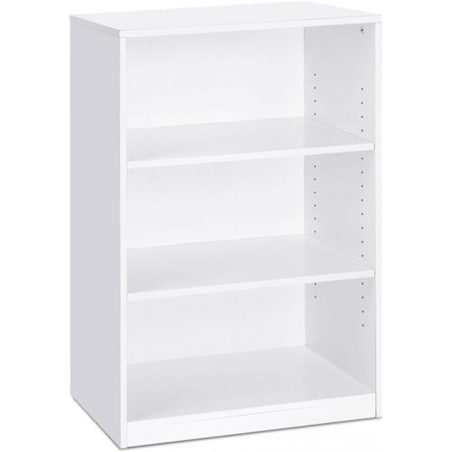  Furinno 14151R1WH Jaya Simple Home 3-Tier Adjustable Shelf Bookcase, White