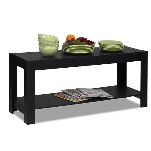  Furinno 12125BK Parsons Entertainment Center Television Stand/Coffee Table, Black