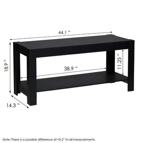  Furinno 12125BK Parsons Entertainment Center Television Stand/Coffee Table, Black
